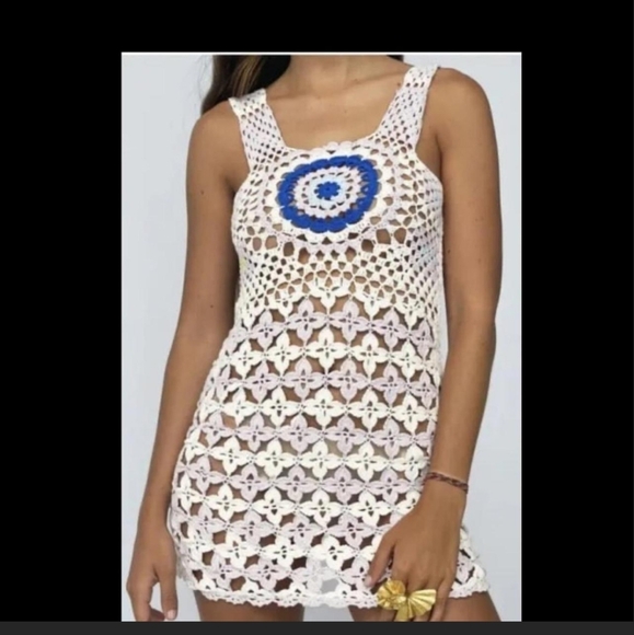 NEW ZARA CROCHET KNIT MINI DRESS LIMITED EDITION Size small - Picture 2 of 4